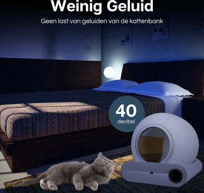 Zelfreinigende Kattenbak XXL - 65L - Automatisch - Electrische Kattenbak - Incl. App - Wit